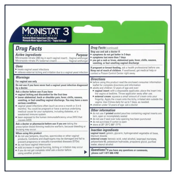 Monistat 3 - Effective Yeast Infection Treatment