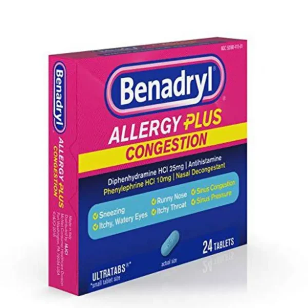 Benadryl Allergy Plus Congestion - Dual Relief for Allergy and Congestion