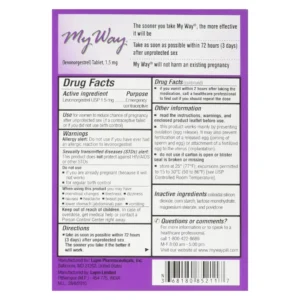 My Way Emergency Contraceptive - Effective Emergency Birth Control