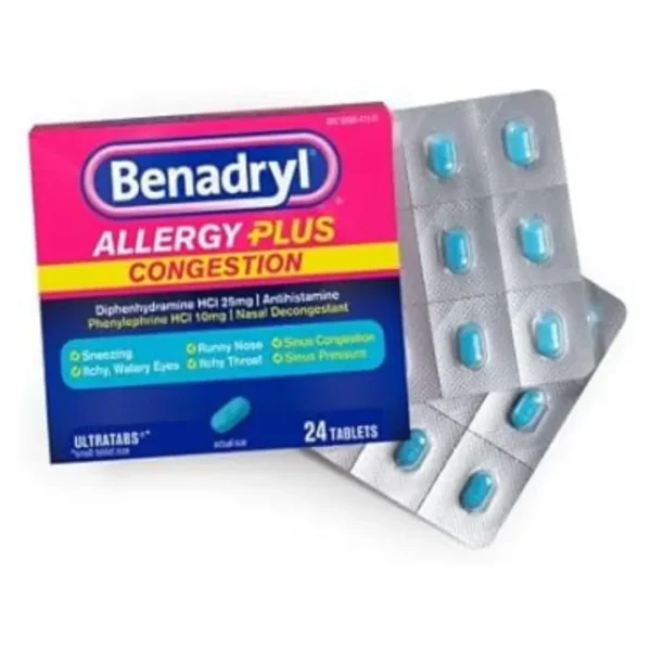 Benadryl Allergy Plus Congestion - Dual Relief for Allergy and Congestion