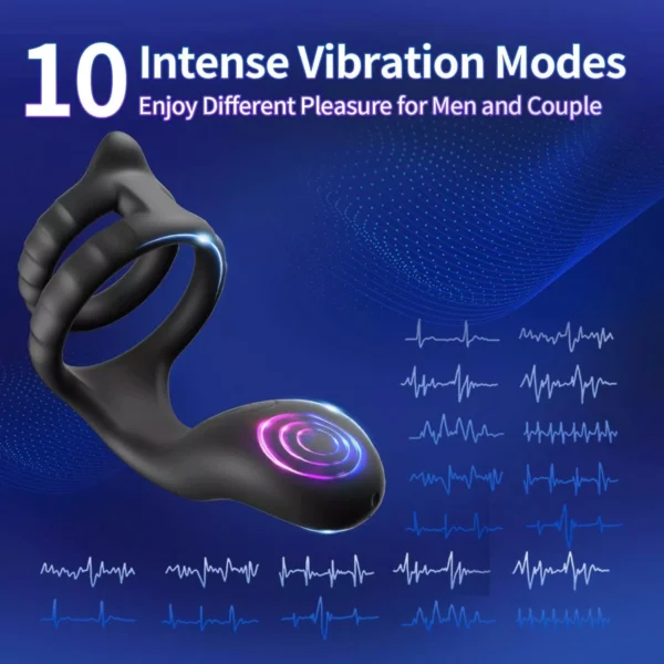 Dual Cock Ring Vibrator with Prostate Massage