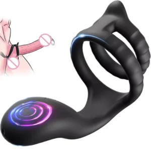 Dual Cock Ring Vibrator with Prostate Massage