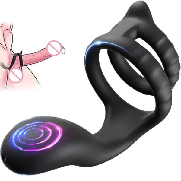 Dual Cock Ring Vibrator with Prostate Massage