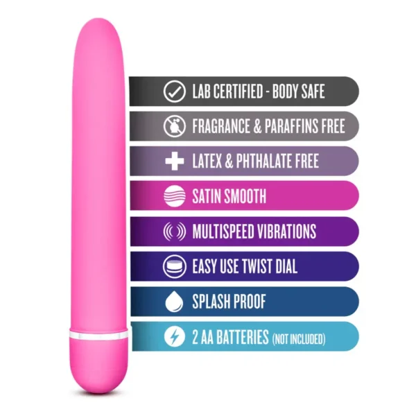 Buy Rosé Luxuriate Pink 7-Inch Smooth Vibrator by Blush® Online