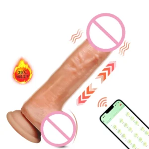 Consolador Vibrador de Empuje con Control por App – Ventosa Realista y Estimulación de Punto G y Clítoris para Mujeres y Parejas