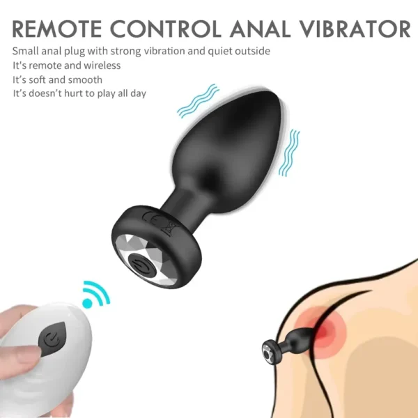 Controlled Anal Plug Vibrator – Prostate Massager with 10 Speeds for Men and Women