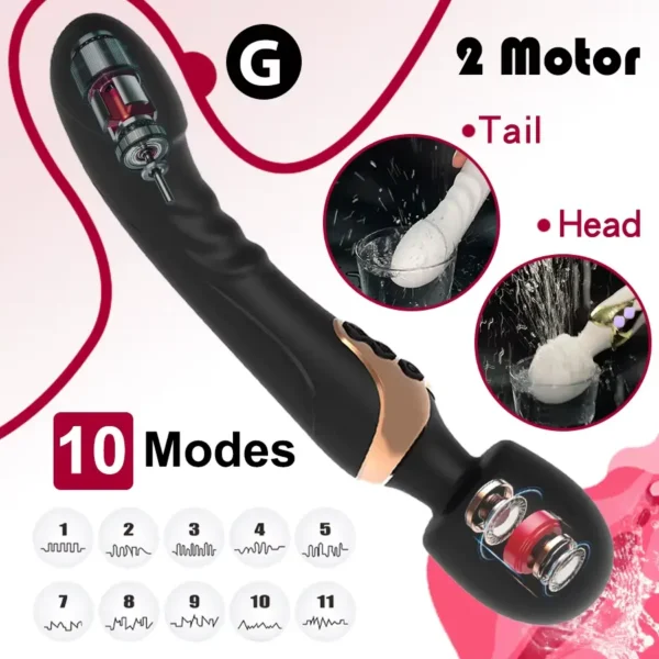 Powerful Dual-Motor Silicone Dildo – G-Spot and Clitoral Massaging Wand for Couples - Image 6