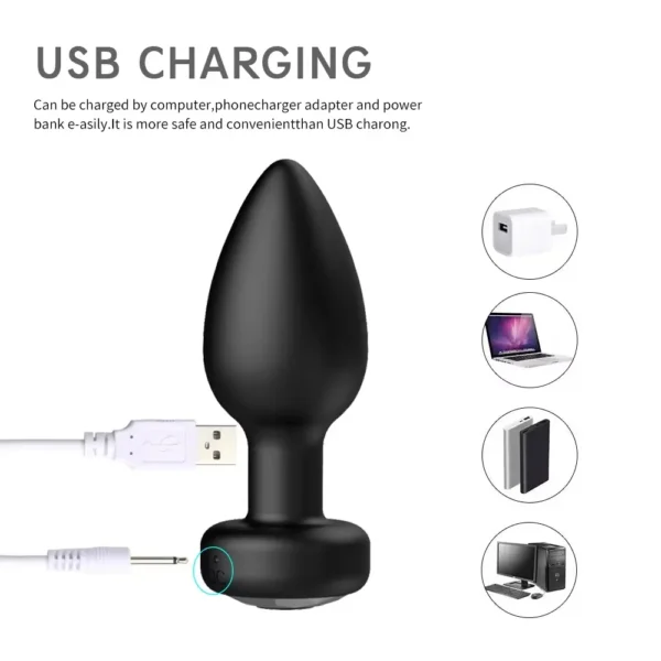 Controlled Anal Plug Vibrator – Prostate Massager with 10 Speeds for Men and Women - Image 6