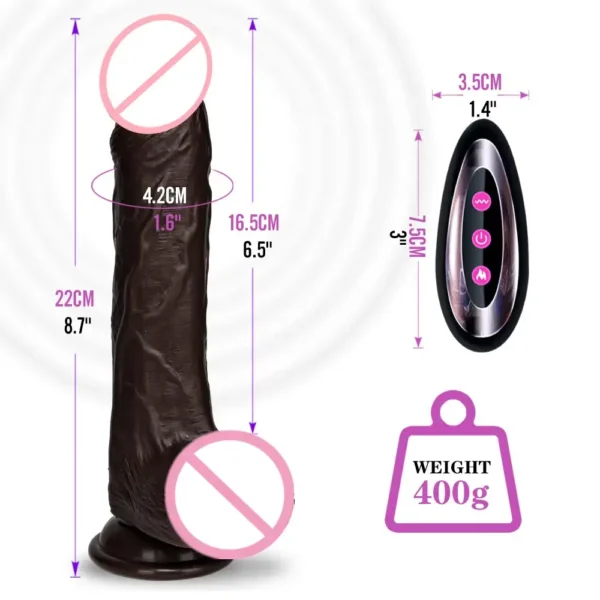 Peristaltic Vibrator with Suction Cup and Remote Control – Soft and Realistic Silicone Dildo for Women - Image 3